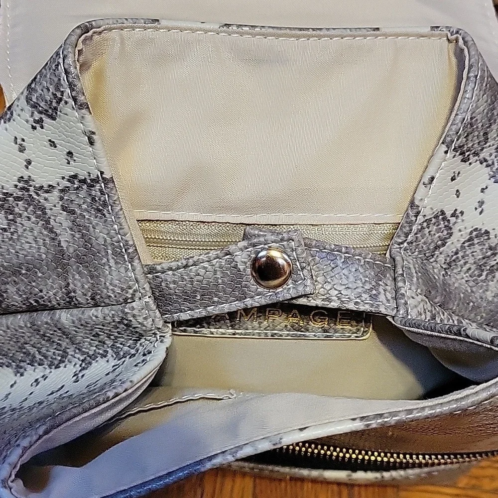 Rampage Mini Backpack Gray Snakeskin Animal Print 10 Inch New with tags